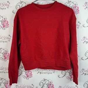 Pull&Bear sweater pull over bright Vibrant Red Crew Neck Sweater comfy basic